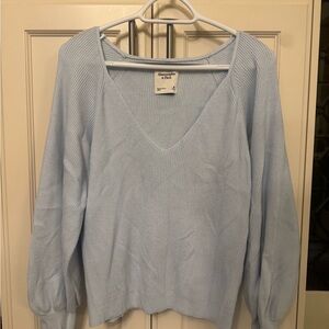 Abercrombie & Fitch Light Blue V-Neck Sweater